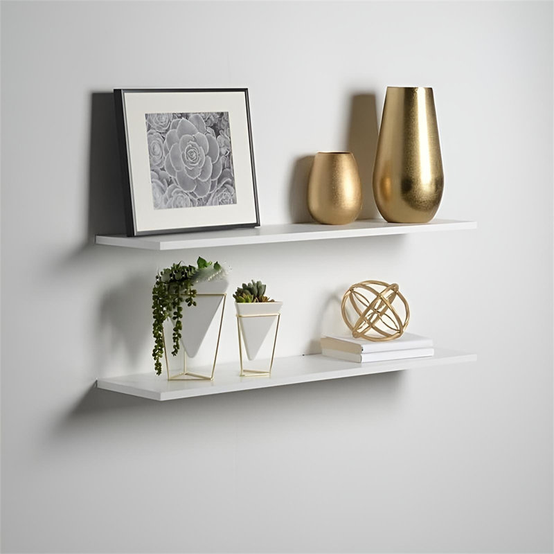 Solid Wood Floating Wall Shelf, 5.91" H x 35.43" W x 0.79" D