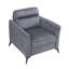 Fauteuil Teli, microfibre texturée gris foncé, pieds en métal noir-119043986
