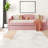 Space-saving Teddy Fleece Twin Daybed With Led Lighting, Pink Trundle