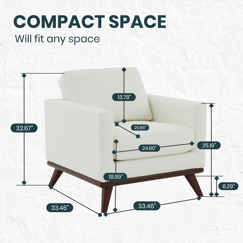 Khadeshia Mid-Century Modern Accent Chair, Lounge Chair, Armchair, Reading Chair with Leather/Mesh Upholstery and Birch Wood Legs