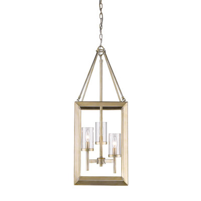 Lustre rectangulaire en forme de lanterne à 3 lumières Avuyer