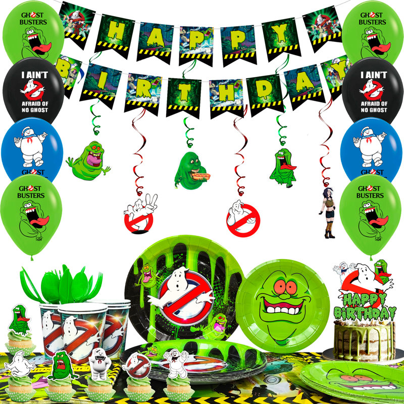 Ensemble de décorations de fête d'anniversaire pour enfants Ghostbuster, 117 pièces