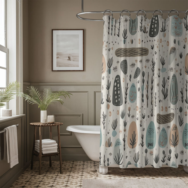 Boho Layout - Rideau de douche Premium, H 74 po x l 71 po
