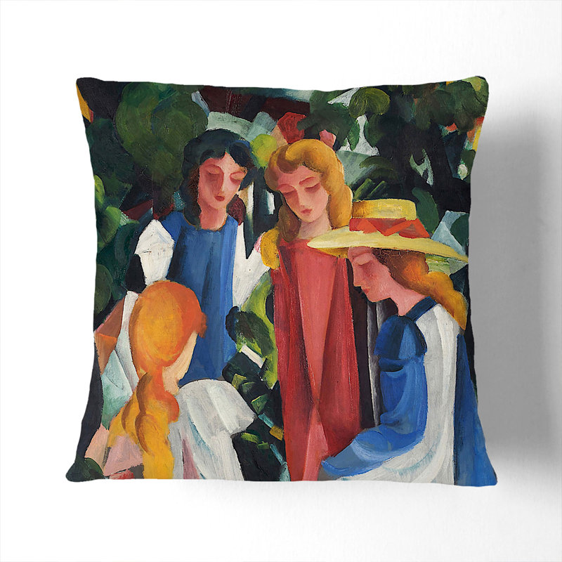 Four Girls Scatter Cushion, Black, 40cm H x 40cm W x 15cm D