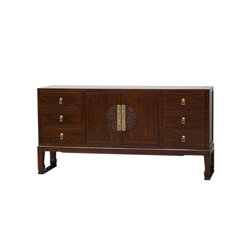 Retro Simple Style Porch Cabinet 67.7'' Solid Wood Sideboard