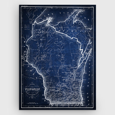 «Wisconsin Sketch Map», reproduction d'impression sur toile tendue