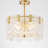 4 - Light Gold Flush Mount Ceiling Light With Textured Glass