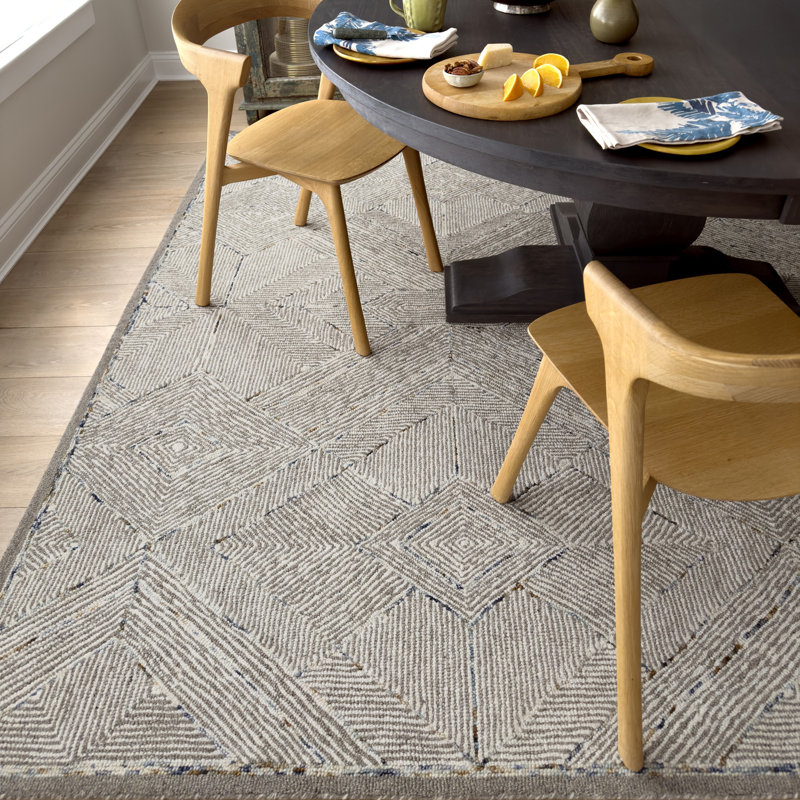 Pinnacle Hand-Tufted Wool Area Rug Geometric Stripe, 2'3" x 8'