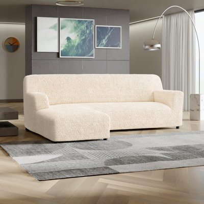 Stretch Pet Friendly Chaise Sectional Sofa Slipcover - Washable Couch Cover Furniture Protector