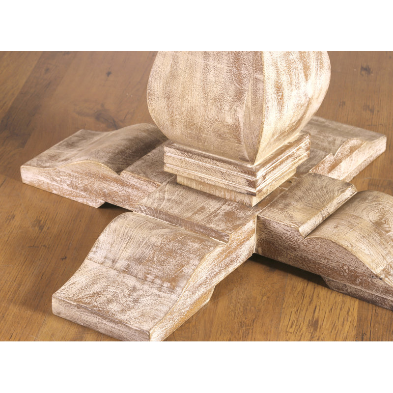 Ilaan Solid Wood Dining Table, Weathered Sand