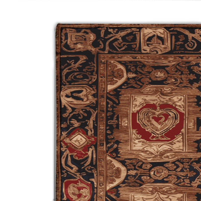 French Brown Indoor and Outdoor Area Rug, Rectangle 8' x 10'