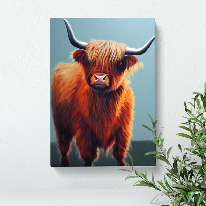 Peaceful Highland Cow - Wrapped Canvas, 60cm H x 40cm W x 3cm D
