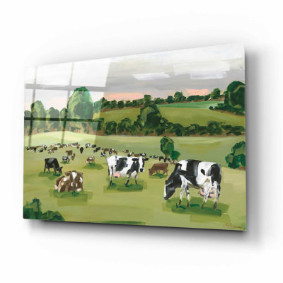«Abstract Field of Cows» par Hollihocks Art - impression non encadrée