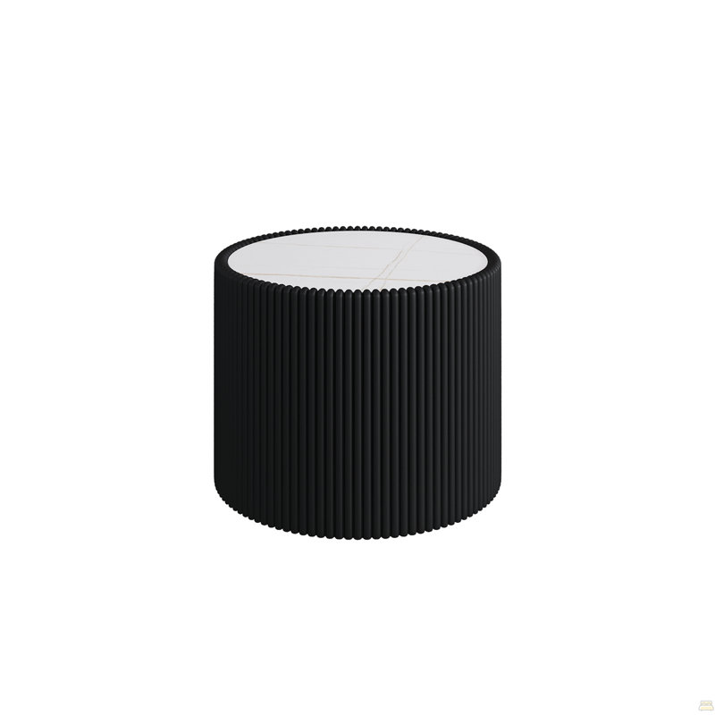 Table basse moderne en cuir fritté clair, Noir