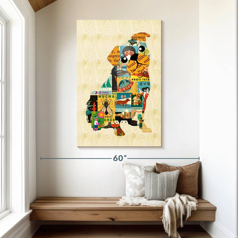 Brampt Pug Collage Dog, 48" H x 32" W