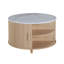 Table basse ronde de 32 po avec rangement, table basse moderne en bois avec armoire, table centrale circulaire pour le salon, table d'appoint à compartiment caché