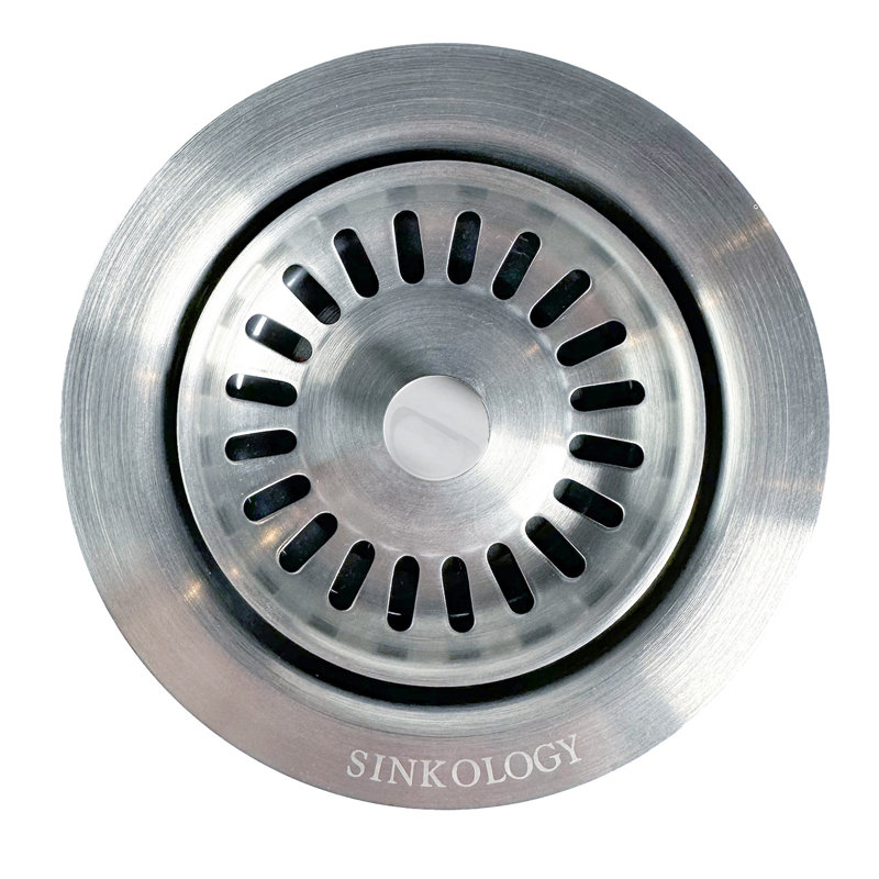 Évier de cuisine à évacuation robuste en acier inoxydable avec bouchon SinkSense
