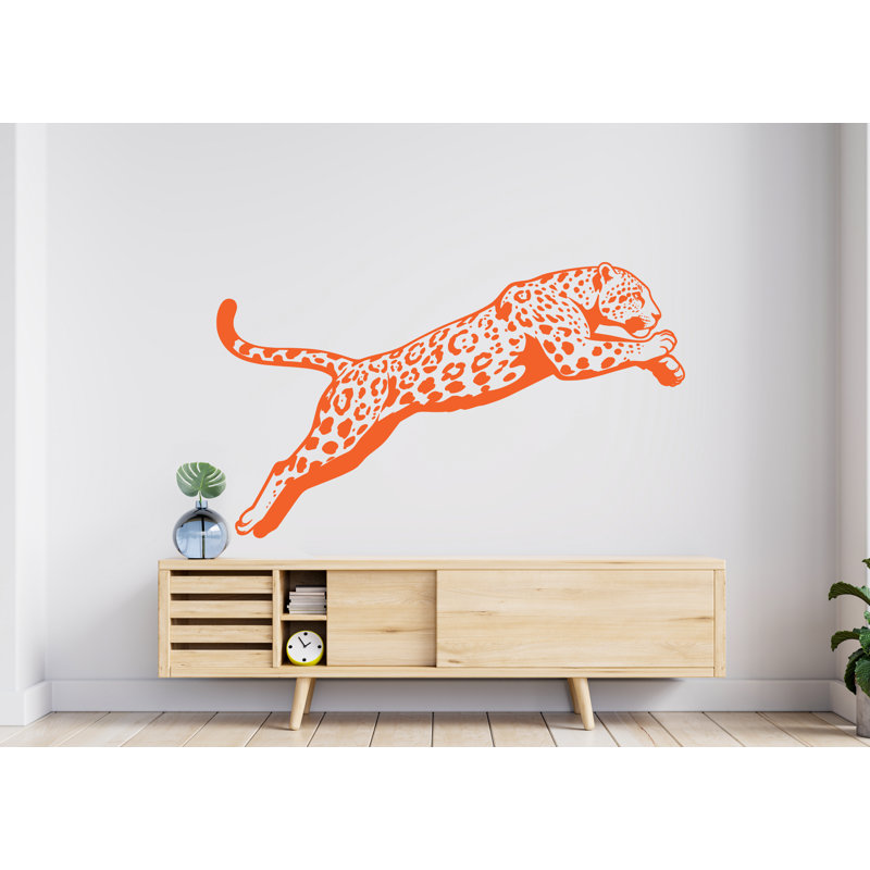 Autocollants muraux léopard, autocollant mural léopard, art mural guépard, vinyle mural animaux, chat sauvage, vinyle autocollant décor chambre d'enfant animal sauvage 1092DRS
