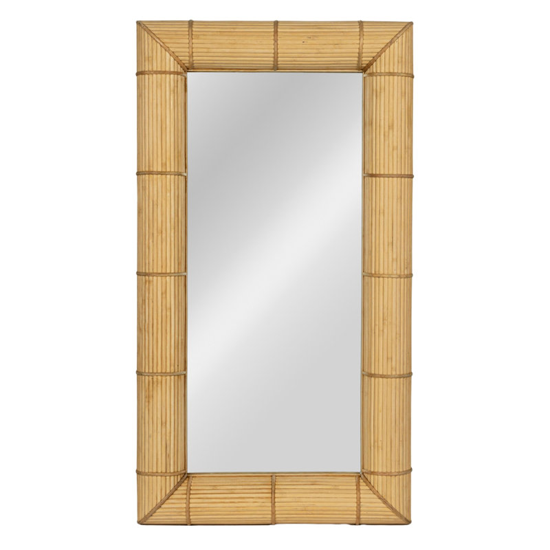 Bamboo Rectangular Wall Mirror, Natural