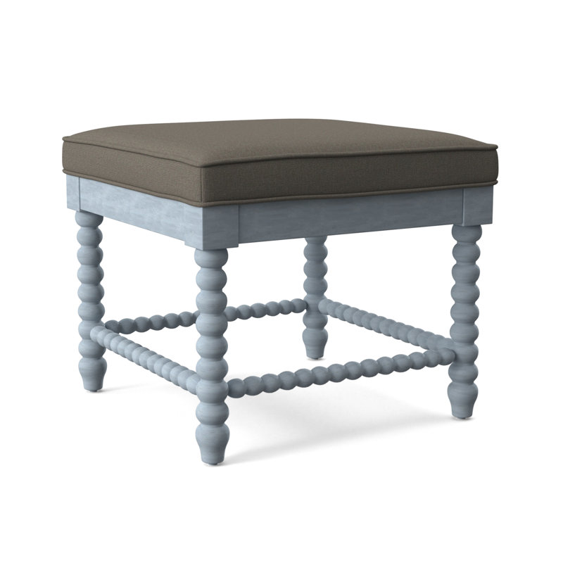 Lind Island Upholstered Bench, Elite Chocolate, Sea Glass Finish
