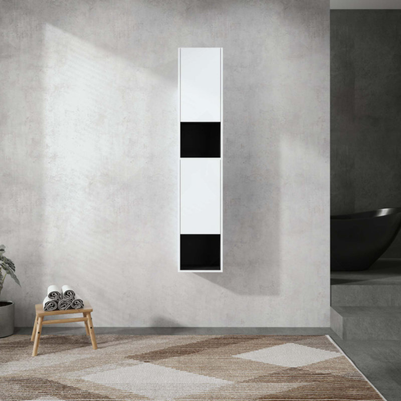 Bathroom Side Cabinet,2-Soft Close Doors,Float Mounting Design, White