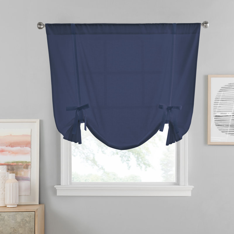 Naughton Room Darkening Tie-up Shade, Indigo