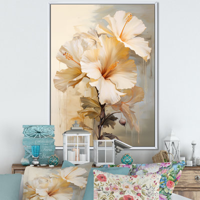 Peinture d'hibiscus beige III