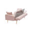 Lit rose de 69 pouces avec fonction réglable à trois vitesses pour petit salon, tissu, cadre amovible en bois massif et artificiel, 2 sièges, rembourrage en mousse, matériau de conception moderne, convertible,