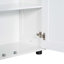 Armoire de rangement avec deux portes pour salle de bain, bureau, tablette réglable, panneau de fibres à densité moyenne, blanc-1481141865