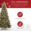 Pre Lit Pre Decorated Pine Hinged Artificial Christmas Tree Flocked Frosted Tips 80 Pine Cones 550 Lights Metal Base