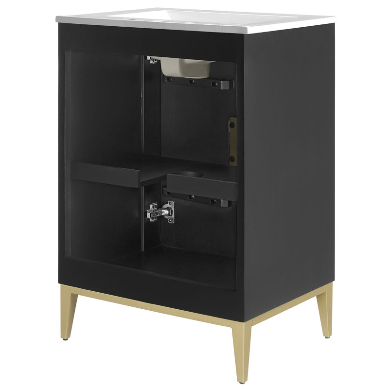 Meuble-lavabo en bois Beau avec lavabo 24 po Beau, Blanc