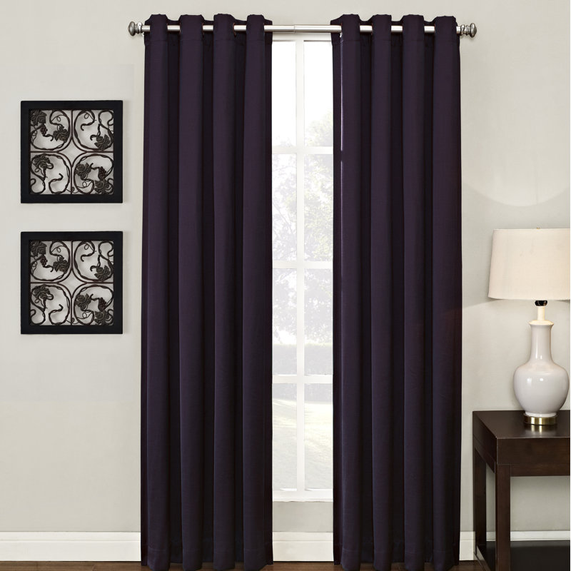 Ashton Room Darkening Curtain Single Panel, Plum, 50" W x 108" L
