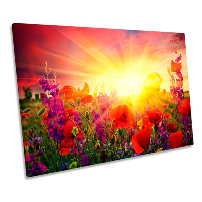 Field Of Poppies Floral - Wrapped Canvas Art Prints
