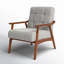Fauteuil d'appoint en tissu capitonné avec pieds en bois d'hévéa Ameer-257078686