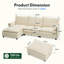 Canapé modulaire rembourré en L 4 pièces avec repose-pieds réversible en chenille 4 pièces-1711780755