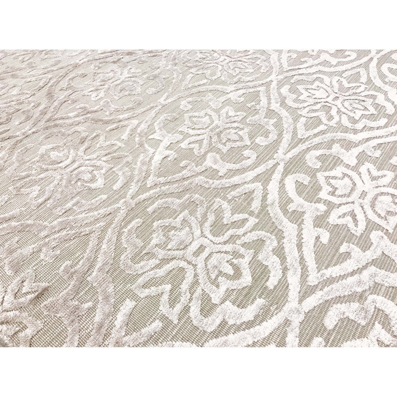 Tapis beige noué à la main de haute qualité, Rectangle 9 pi 9 po x 13 pi 9 po