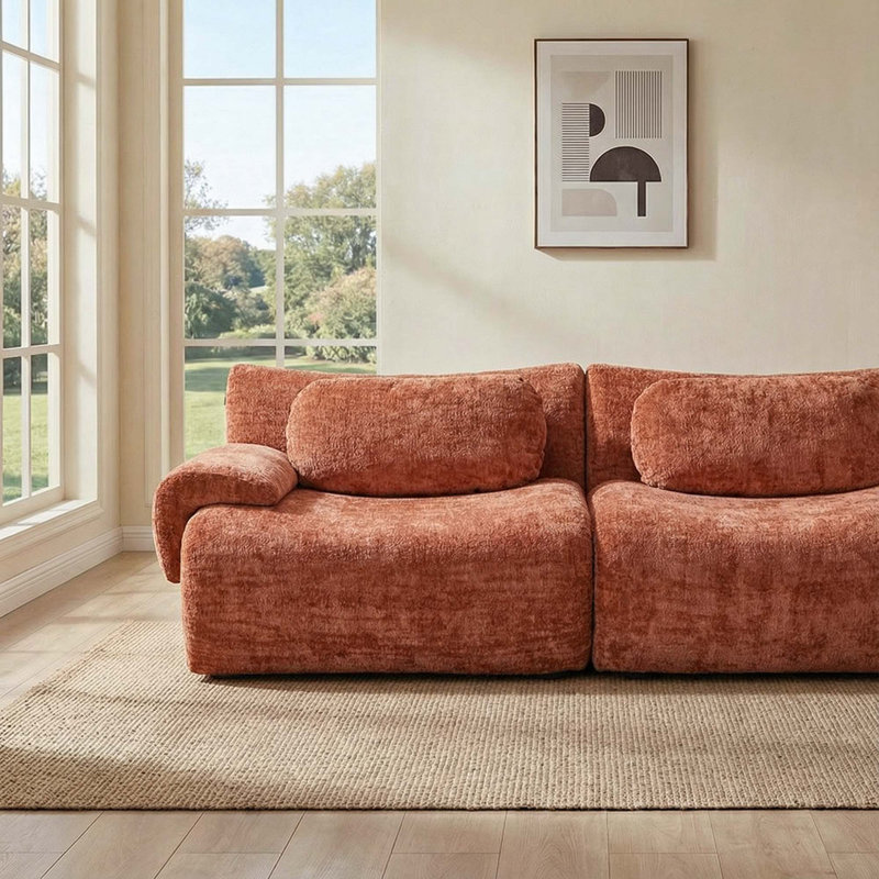 Canapé d'angle modulaire Cloud sans os, canapé en chenille, assise profonde et dossier offrant un bon soutien, base antidérapante, aucun assemblage requis