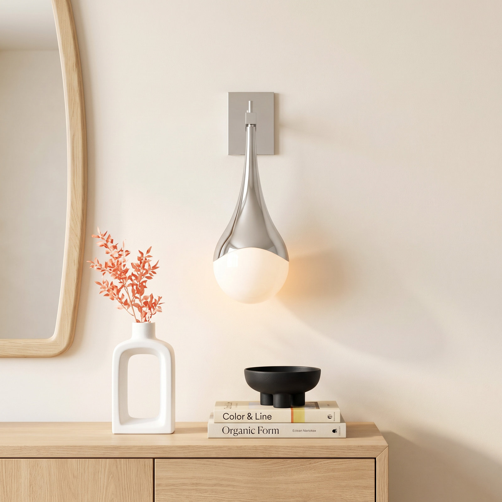 Algiers Single Light Armed Sconce, Polished Nickel
