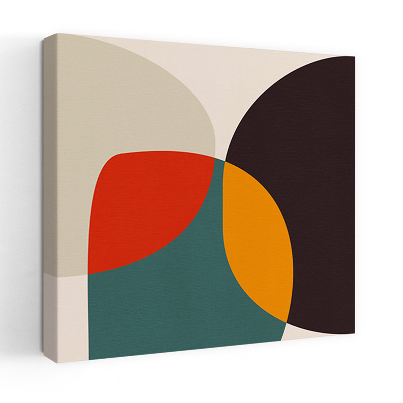 Art contemporain abstrait géométrique coloré, H 18 po x l 18 po