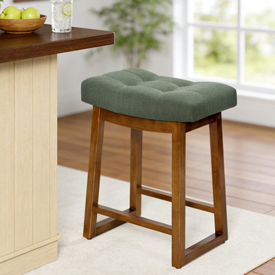 24'' Saddle Seat Counter Height Barstool with Solid Frame