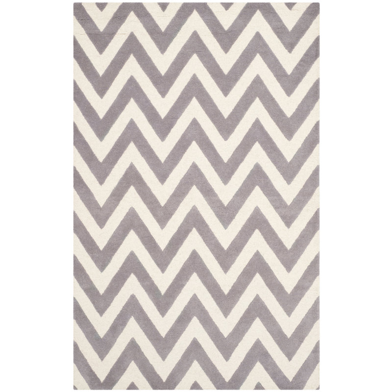 Motoi Chevron Wool Hand Woven Area Rug, Rectangle 152 x 244cm