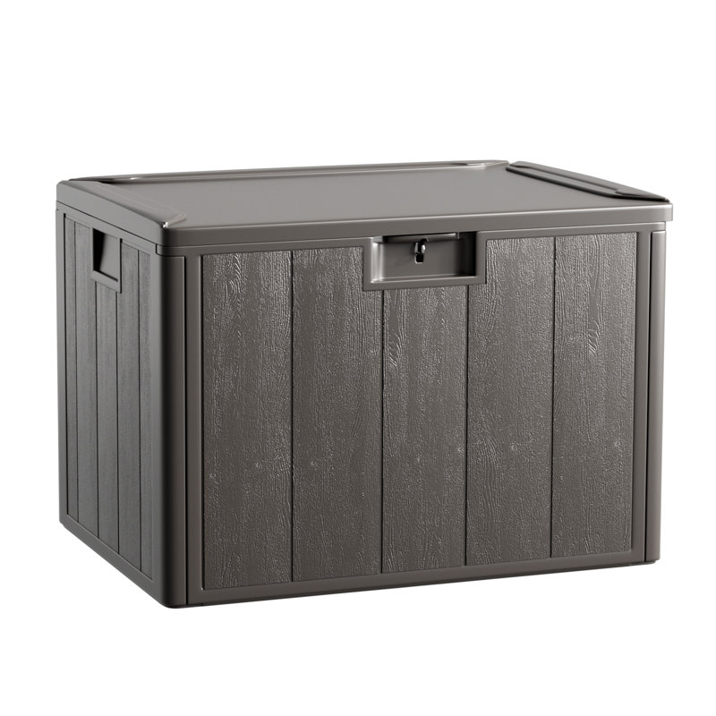40 Gallon Double Layer Waterproof Resin Lockable Deck Box for Patio, Garden & Pool