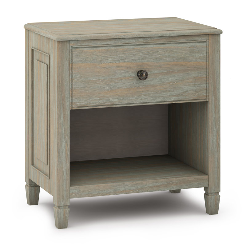 Connaught 24'' W Solid Wood Nightstand, Distressed Gray