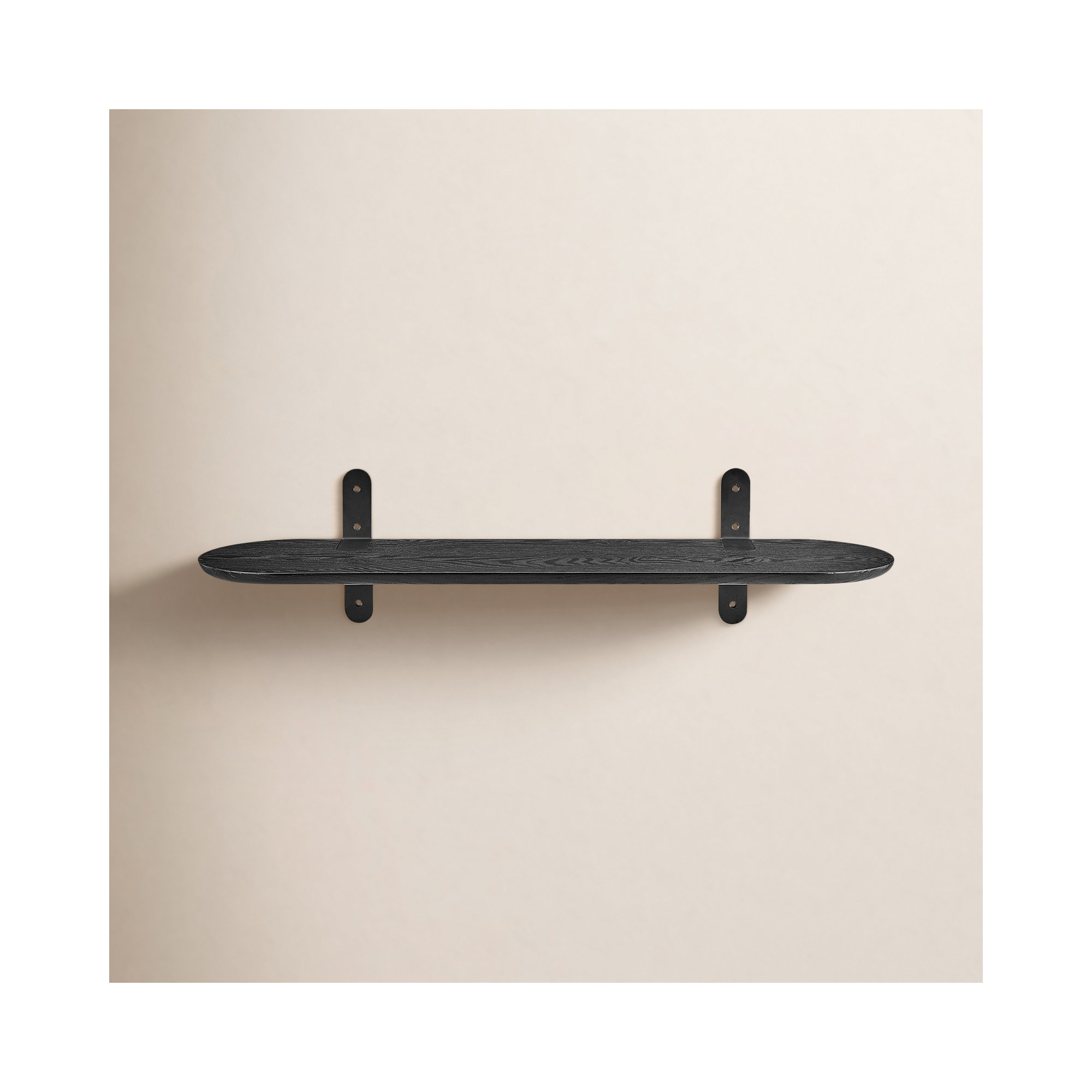 Poe Oval Bracket Shelf, Black, Black