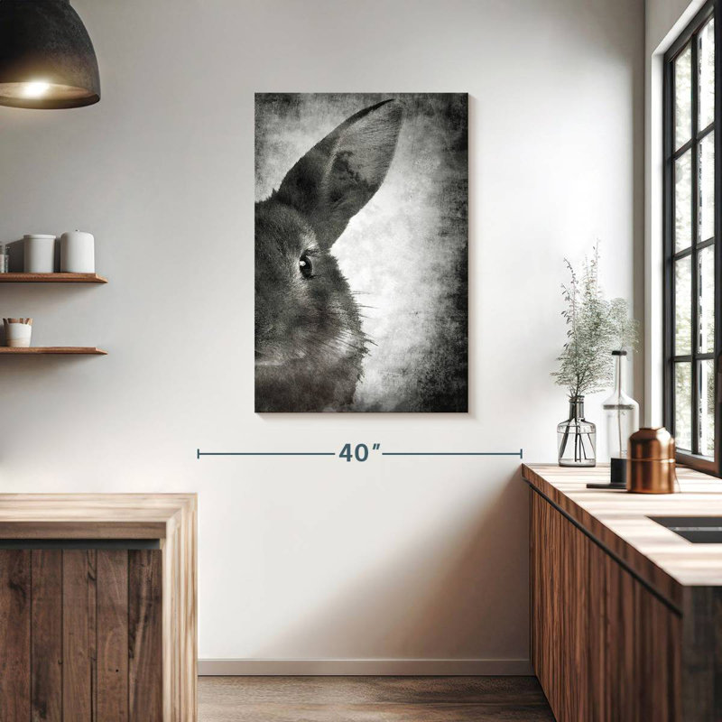 Brampt Bunny Face Black And White, 39" H x 26" W