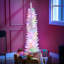 Arbre de Noël artificiel haute 5 pi avec 250 branches colorées et 150 lumières DEL, assemblage et rangement faciles, blanc, arbre de Noël