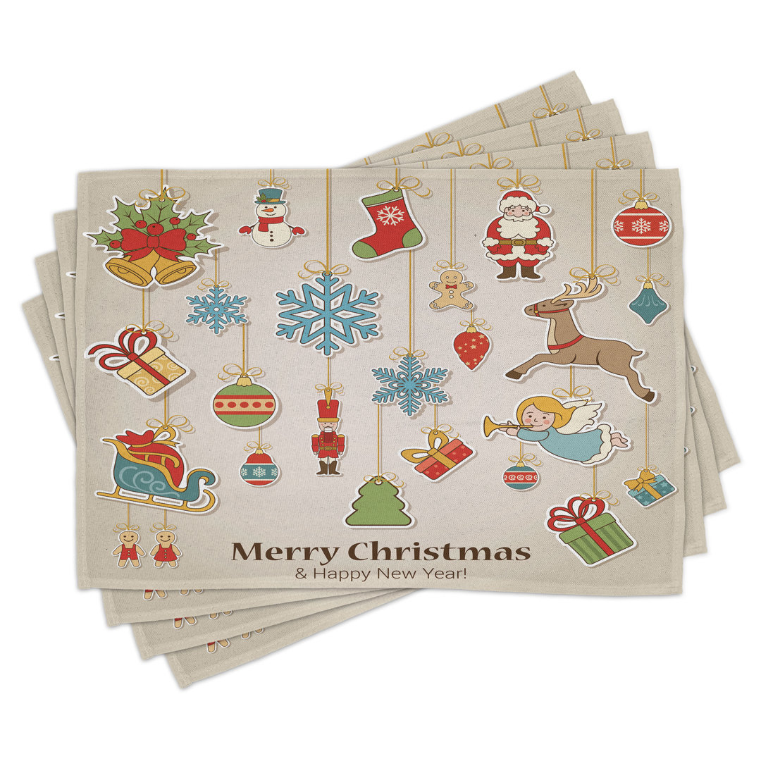 Platzdeckchen 4er-Set, Xmas Holiday, Multicolor