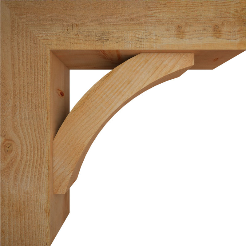 Thorton Block Bracket with Offset Brace, 30 x 30, 8"W Douglas Fir (Rough Sawn)