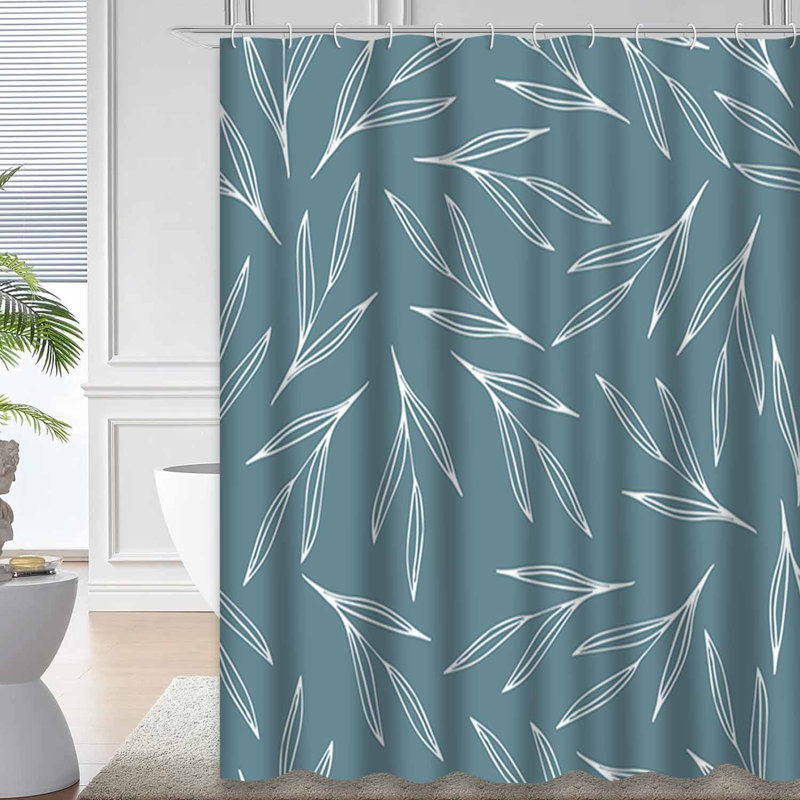 Rideau de douche élégant avec 12 crochets, L 72 po x l 78 po
