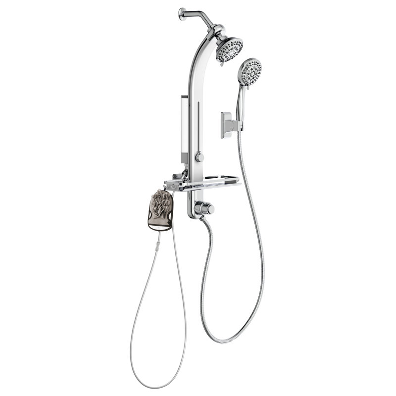 Pomme de douche multifonction 4,5 po avec douchette à main et miroir Nirvana